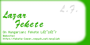 lazar fekete business card